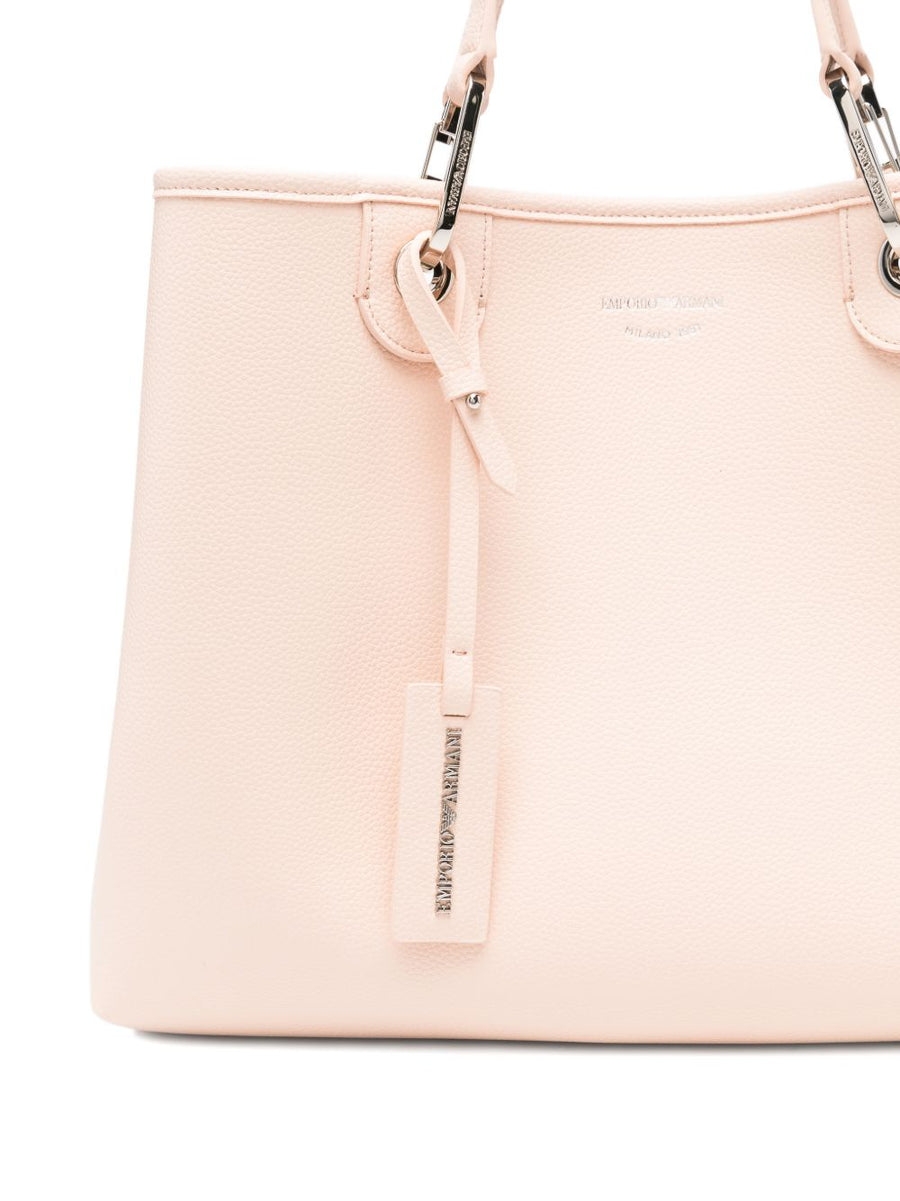 Emporio Armani MyEA Deer Print Shopper For Women, Medium Size, Powder Color, Luxurious Detachable Strap