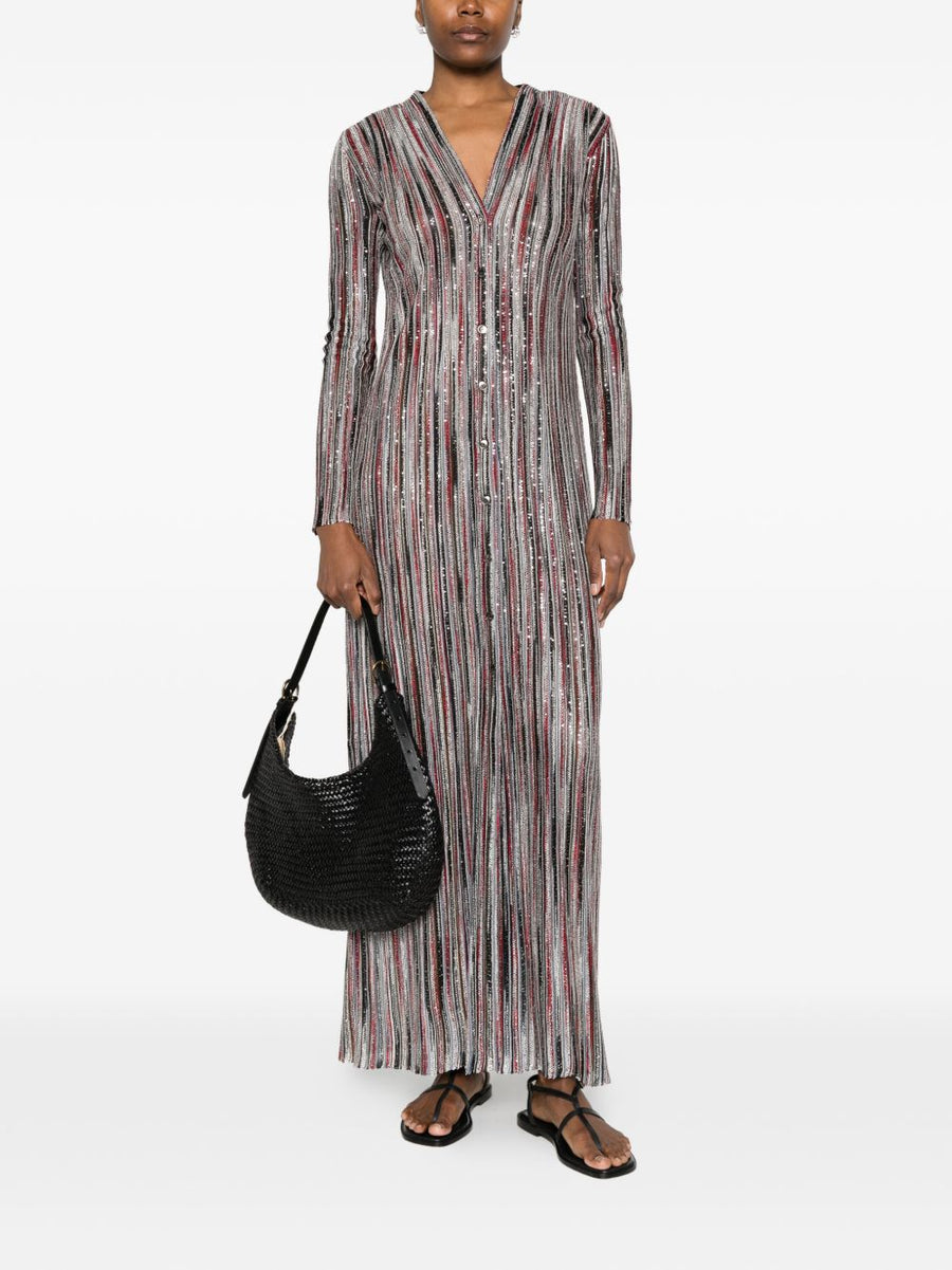 Missoni Striped Long Cardigan for Women Premium Knitwear V Neck Luxe Layering Collection