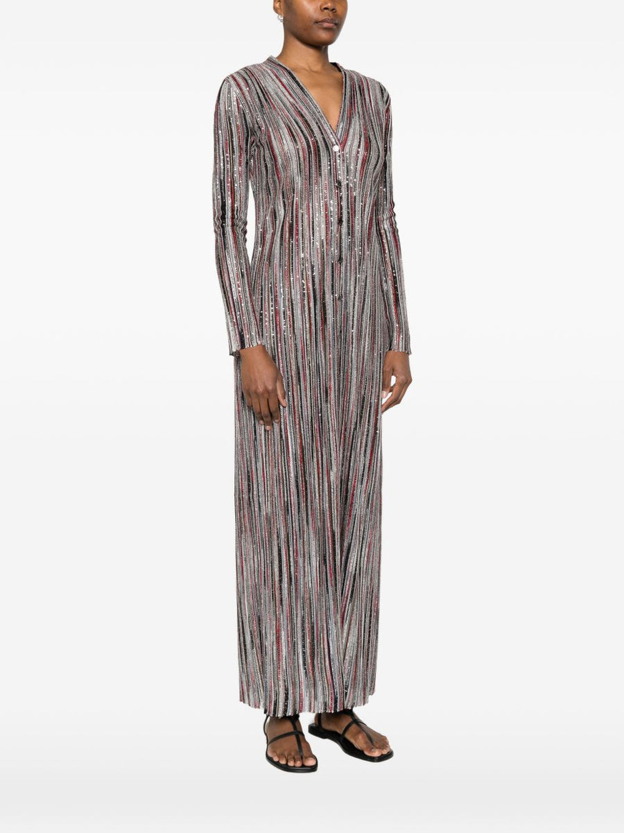 Missoni Striped Long Cardigan for Women Premium Knitwear V Neck Luxe Layering Collection