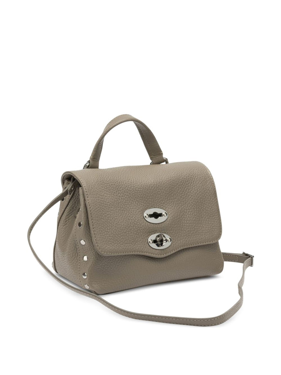 Zanellato Postina Baby Bag In Hammered Grey Creta Leather For Modern Women On The Go