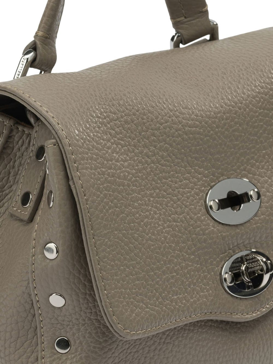 Zanellato Postina Baby Bag In Hammered Grey Creta Leather For Modern Women On The Go