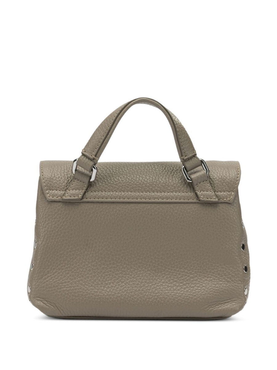 Zanellato Postina Baby Bag In Hammered Grey Creta Leather For Modern Women On The Go