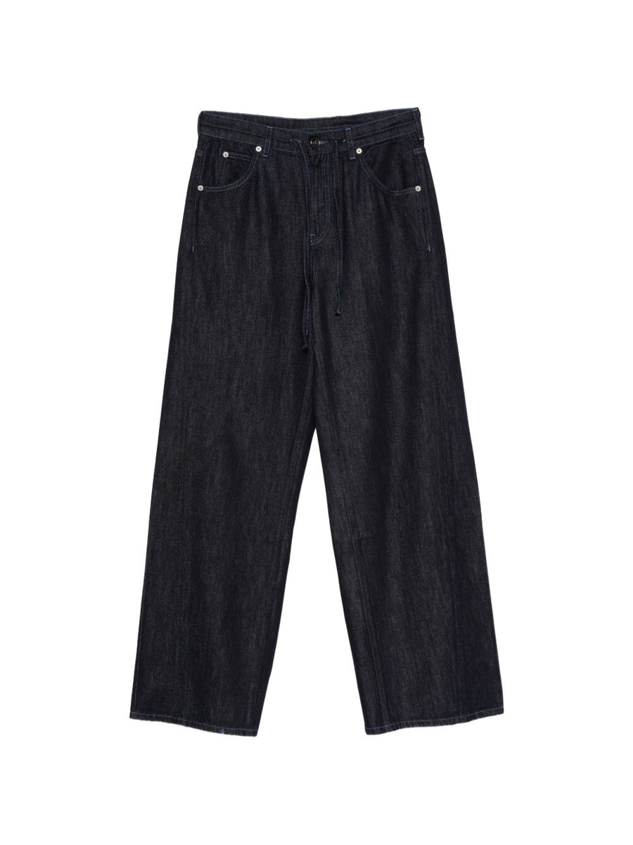 Semicouture Gema Cotton Trousers For Women With Drawstring Waist And Five Pocket Styling In Black Cotton Modal Blend