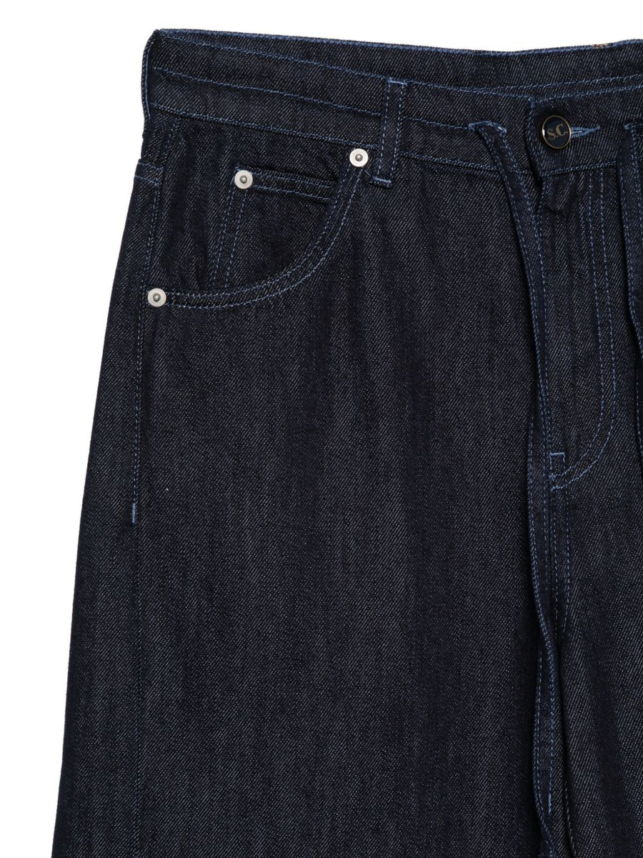 Semicouture Gema Cotton Trousers For Women With Drawstring Waist And Five Pocket Styling In Black Cotton Modal Blend