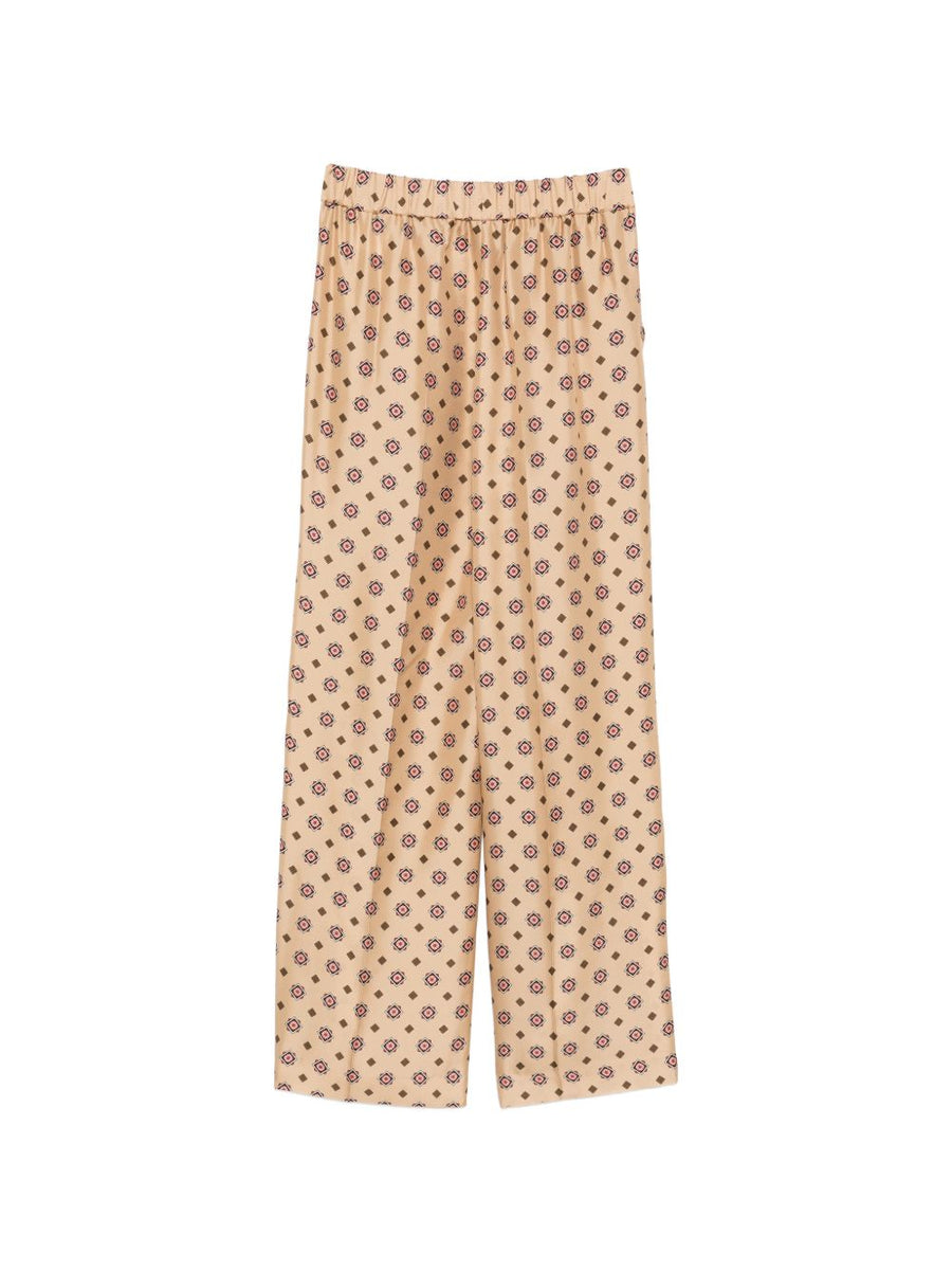 Alberto Biani Printed Silk Trousers For Women With Elastic Waistband Luxurious Everyday Daywear