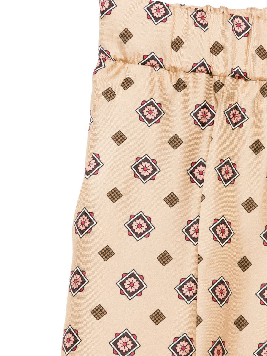 Alberto Biani Printed Silk Trousers For Women With Elastic Waistband Luxurious Everyday Daywear