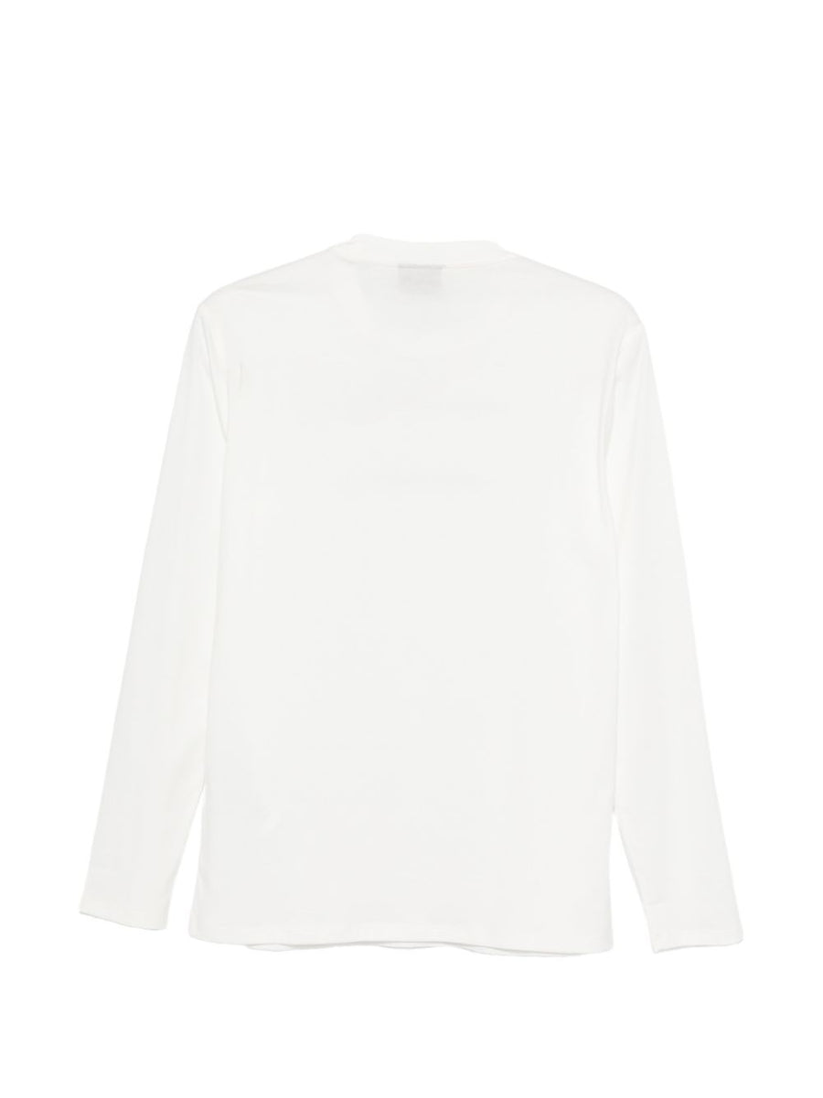 Emporio Armani Logo Cotton T Shirt For Men Premium Versatile 100 Percent Cotton White Long Sleeve