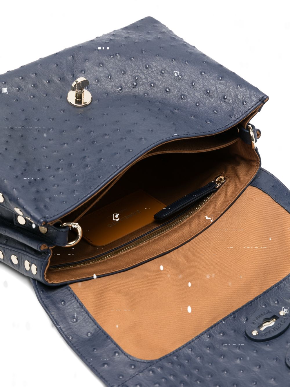 Zanellato Postina® Small Bag In Cactus Blue Glass Blown Leather