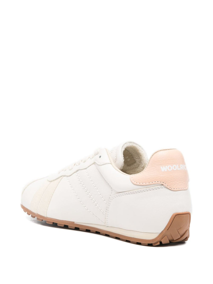 Woolrich Flat Calfskin Sneakers With Side Bands For Women Everyday Luxury Comfort