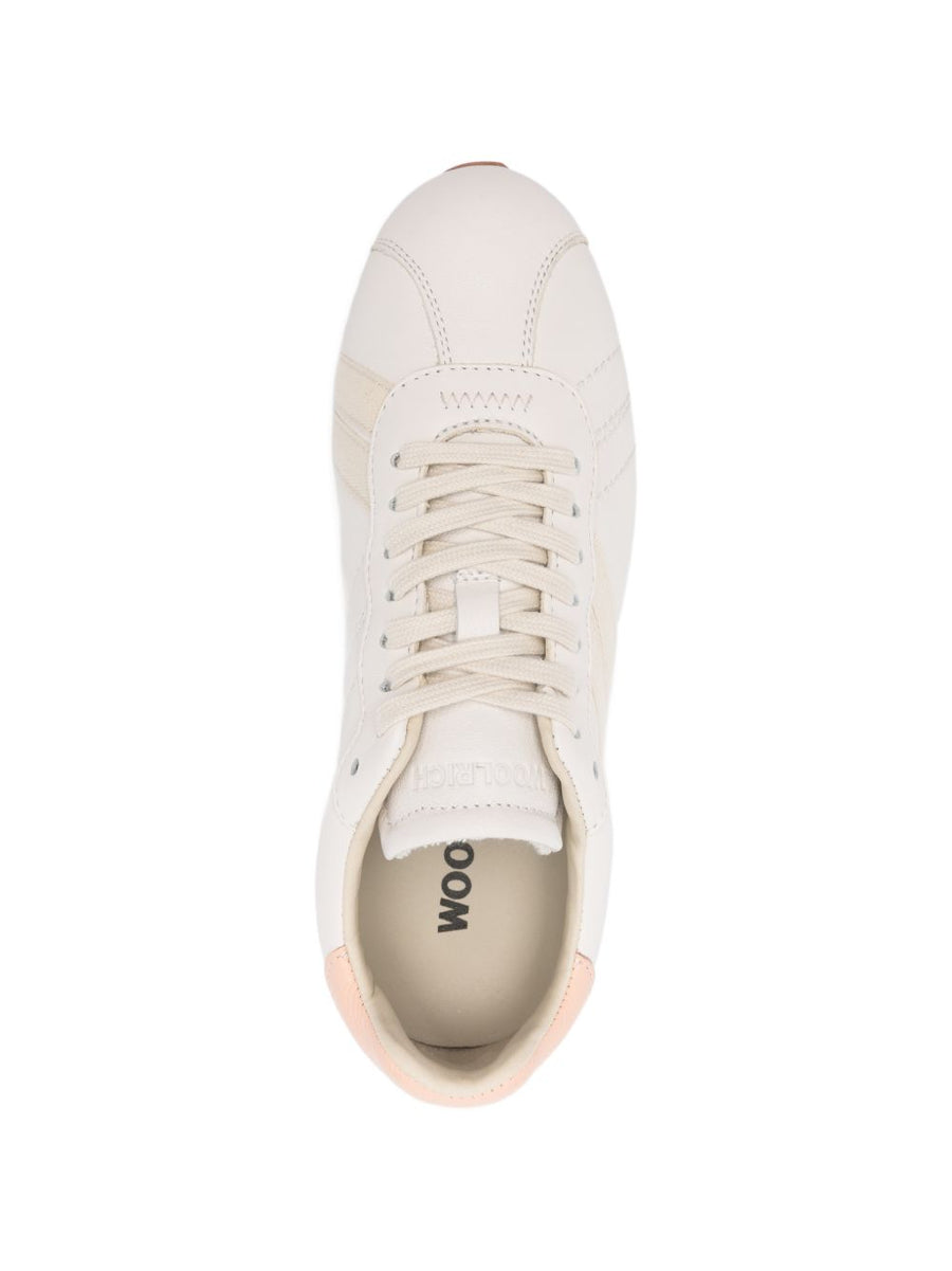 Woolrich Flat Calfskin Sneakers With Side Bands For Women Everyday Luxury Comfort