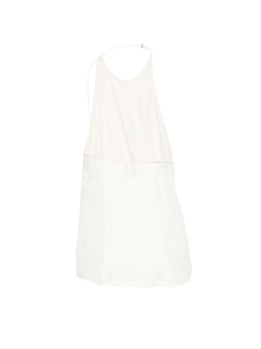 Alysi Silk Twill Halter Top for Women Luxurious 100 Percent Silk Spaghetti Straps Resort Wear White