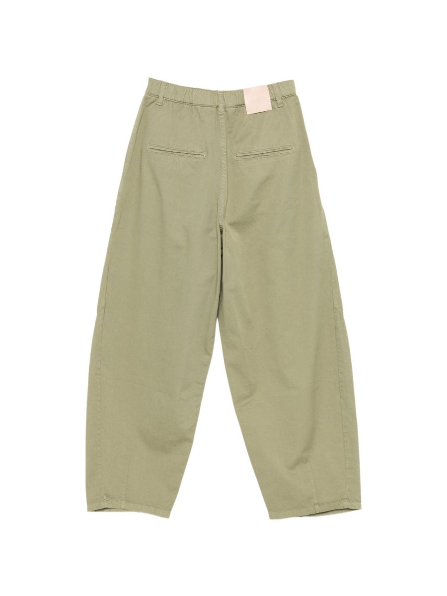Alysi Green Barrel Jeans With Patch Pockets 100 Percent Cotton