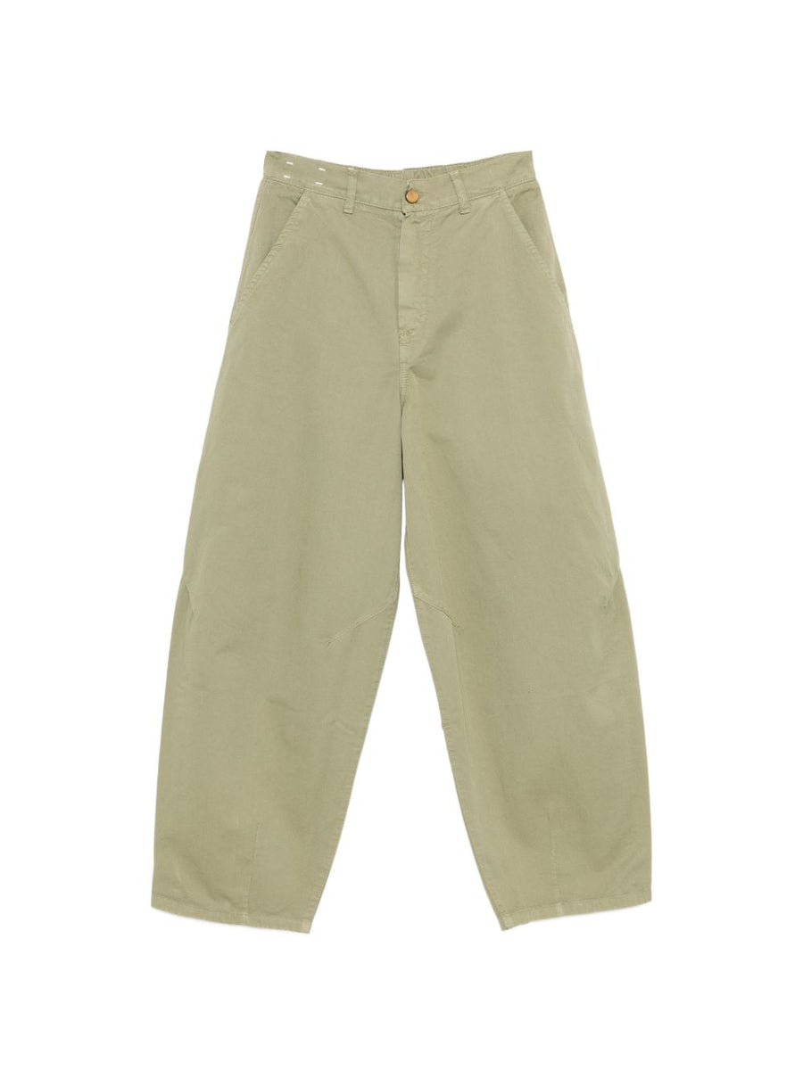 Alysi Green Barrel Jeans With Patch Pockets 100 Percent Cotton