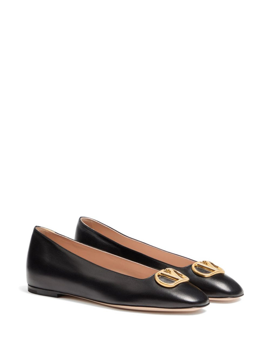 Valentino Garavani VLogo Signature Leather Ballet Flats for Women Luxury Comfort