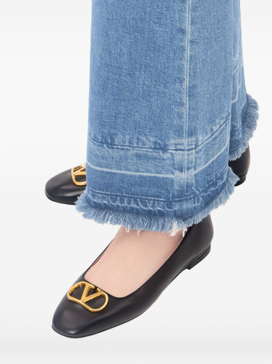 Valentino Garavani VLogo Signature Leather Ballet Flats for Women Luxury Comfort