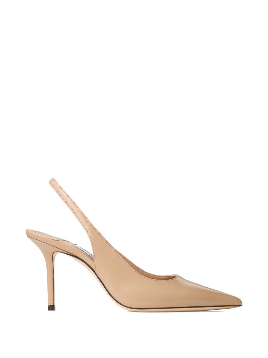 Jimmy Choo Love Sling Back 85mm Beige Leather Pointed Pump For Women Office Ready Luxe