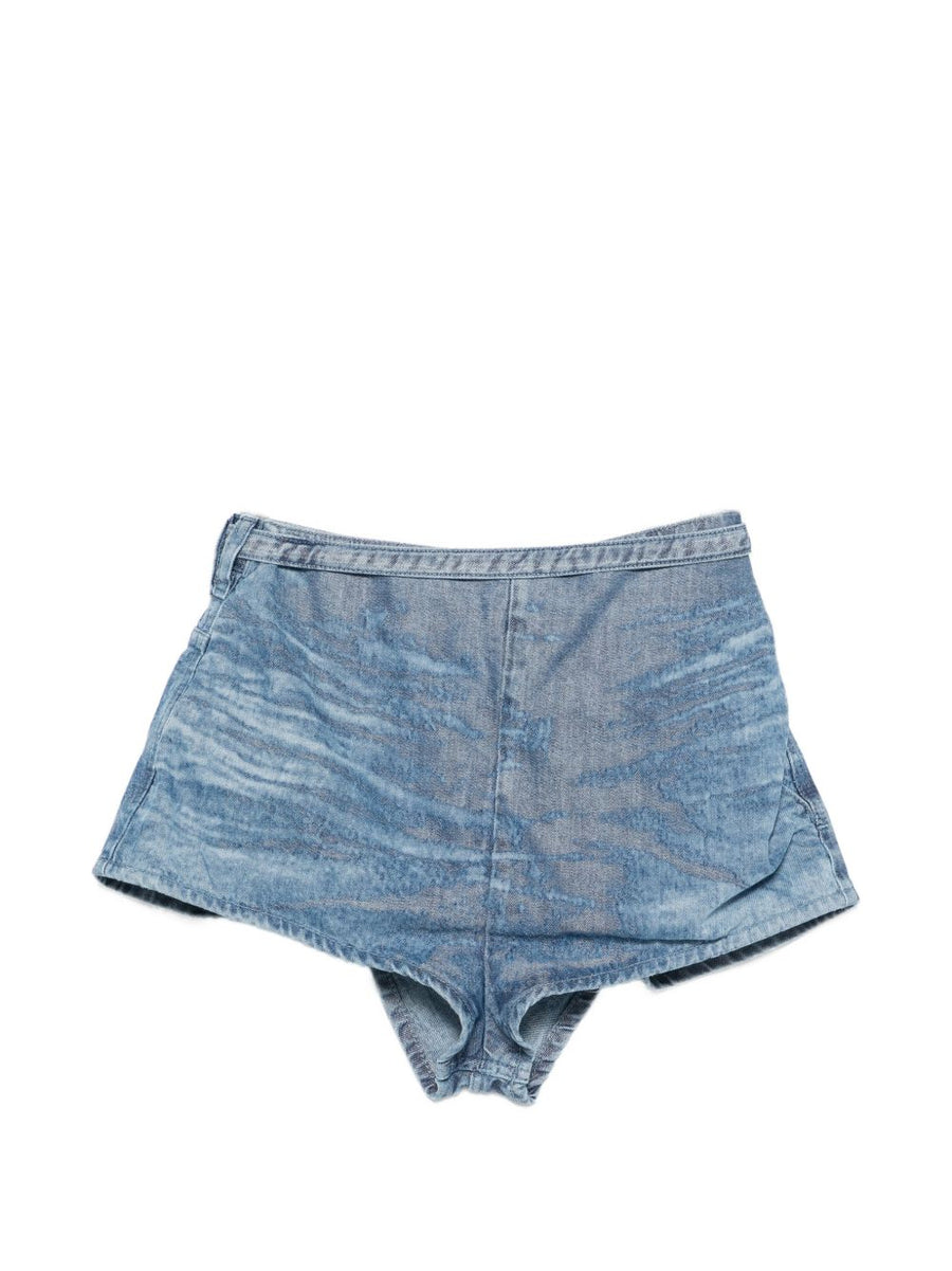 Diesel Denim Shorts Women Light Blue 95 Cotton Relaxed Fit Casual Everyday Versatile