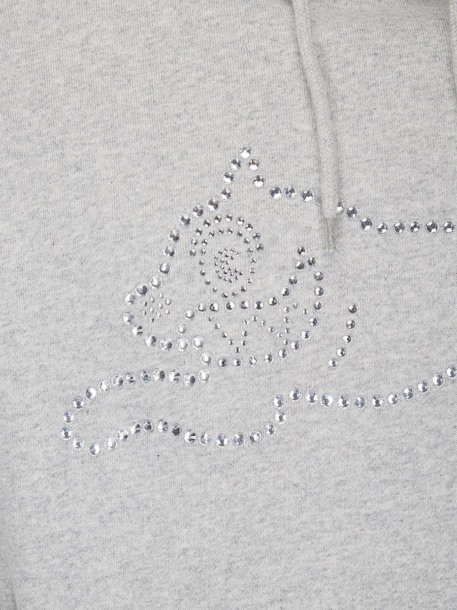 Icecream Logo Cotton Hoodie For Men With Crystal Logo Detail Soft Cotton Heather Grey Everyday Comfort