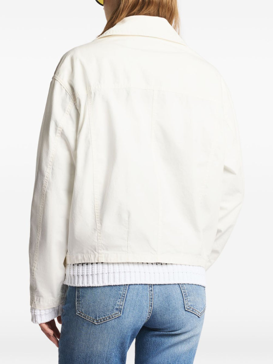Fay White Bomber Jacket For Women Versatile Lightweight Button Front Ideal For Everyday Polished Look Spring Summer 2026
