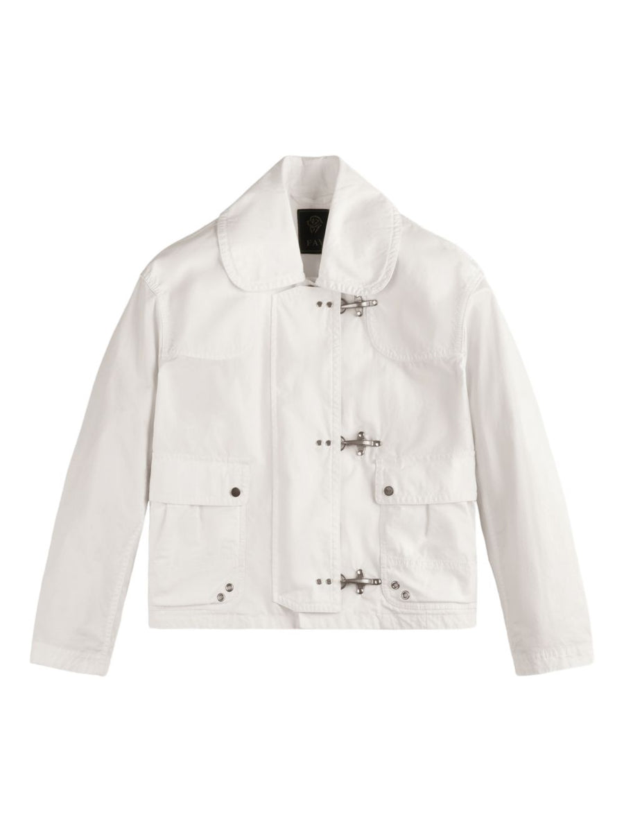 Fay White Bomber Jacket For Women Versatile Lightweight Button Front Ideal For Everyday Polished Look Spring Summer 2026