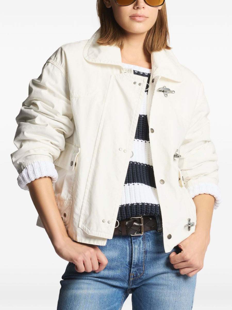 Fay White Bomber Jacket For Women Versatile Lightweight Button Front Ideal For Everyday Polished Look Spring Summer 2026
