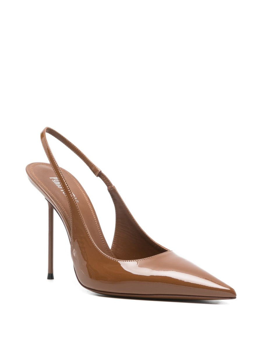Lidia Slingback By Paris Texas Leather Coffee Brown Pointed Toe Medium Heel Quiet Luxury For Modern Women