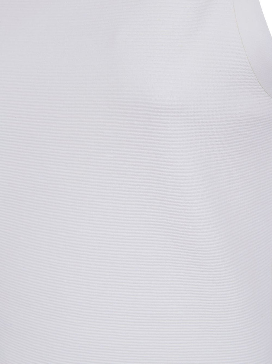 Emporio Armani White Cotton Sleeveless Dress for Women Breathable Luxury Lightweight Concealed Zip