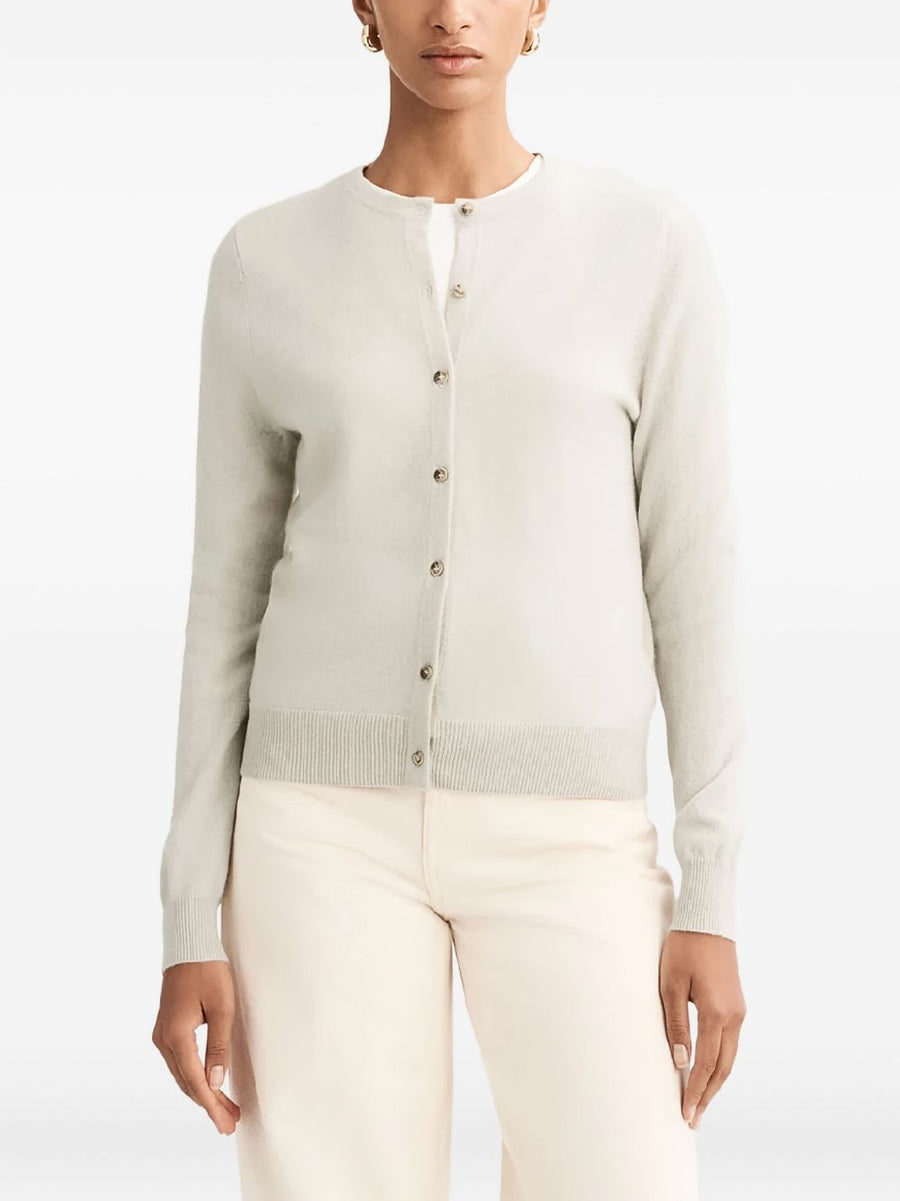 Soft Goat Cashmere Cardigan For Women, Beige 100% Cashmere Knit With Button Front, Luxurious Everyday Warmth