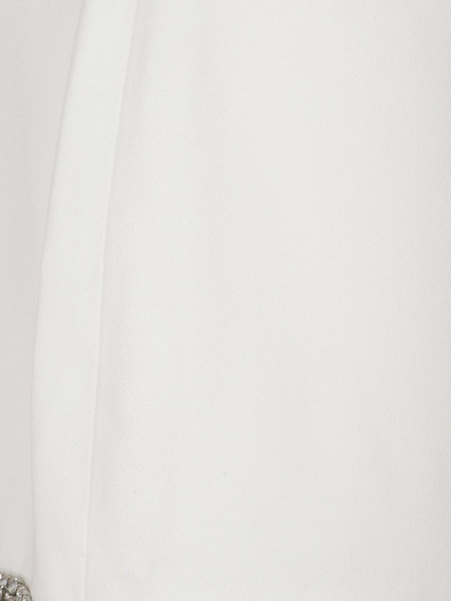 Alice And Olivia White Embellished Mini Skirt Dressy Sparkle With Clean Silhouette For Women
