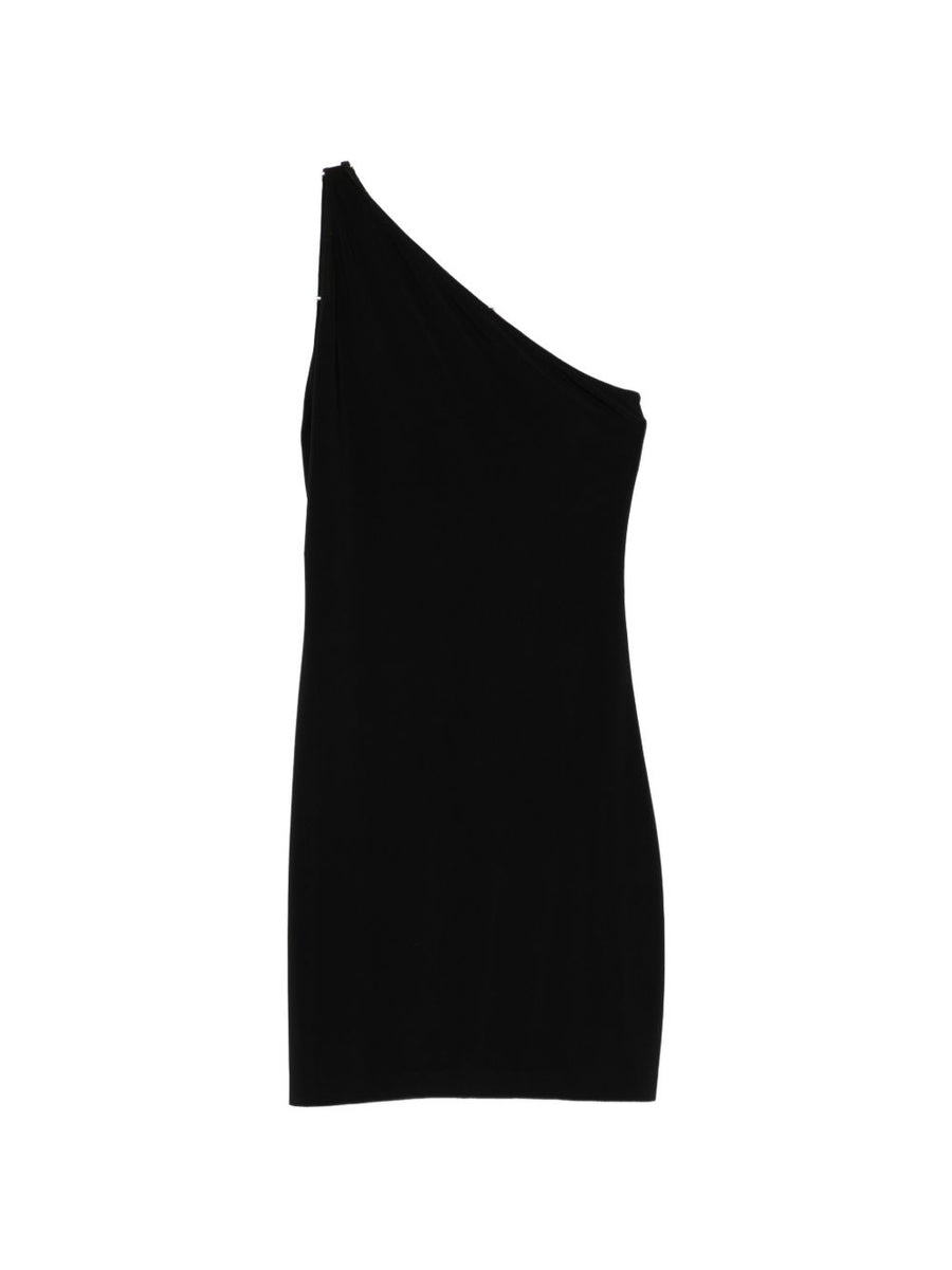 Norma Kamali One Shoulder Mini Dress For Women Black Bodycon Chic Evening Party Dress With Stretch