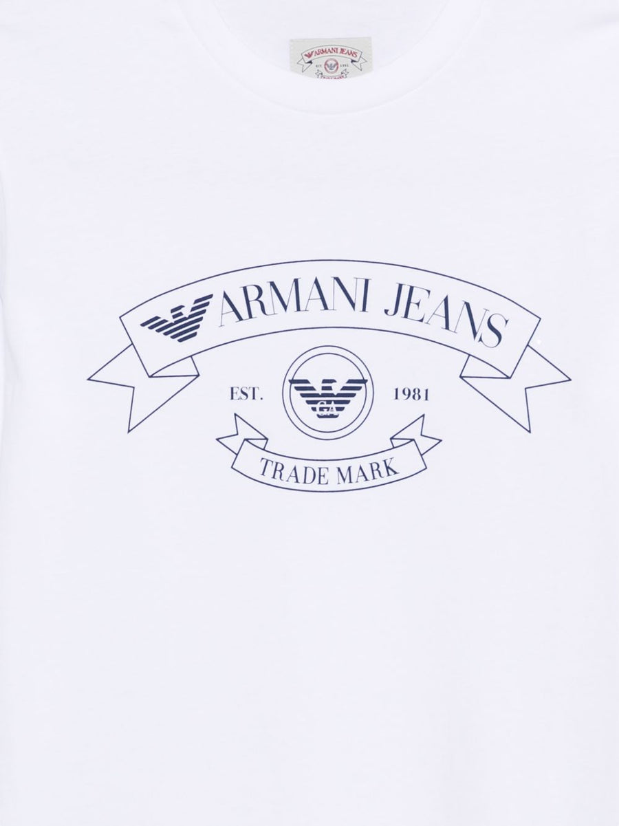 Emporio Armani Logo Cotton T Shirt For Men Premium White Crewneck With Subtle Luxury Branding