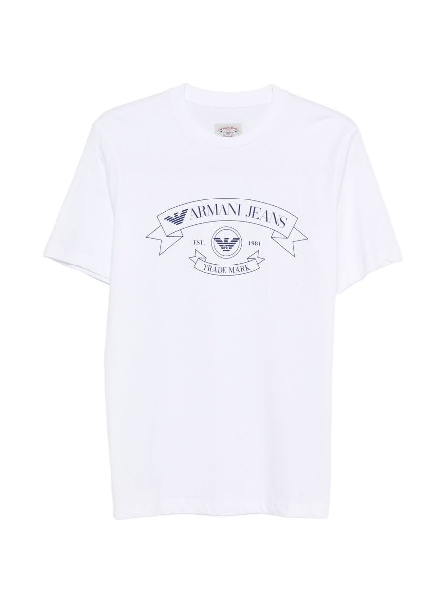Emporio Armani Logo Cotton T Shirt For Men Premium White Crewneck With Subtle Luxury Branding