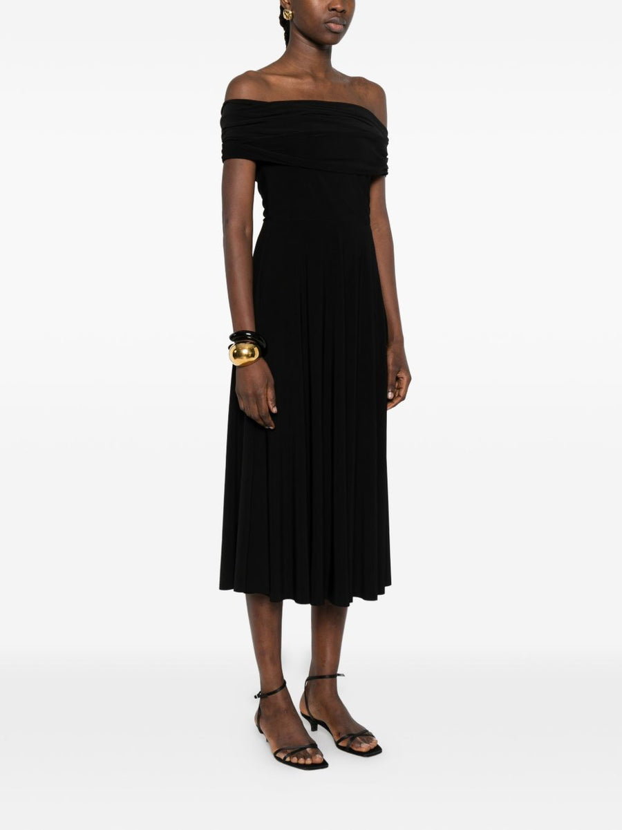 Norma Kamali Midi Dress Black Sleeveless Silhouette With Stretch For Women Timeless Capsule Essential