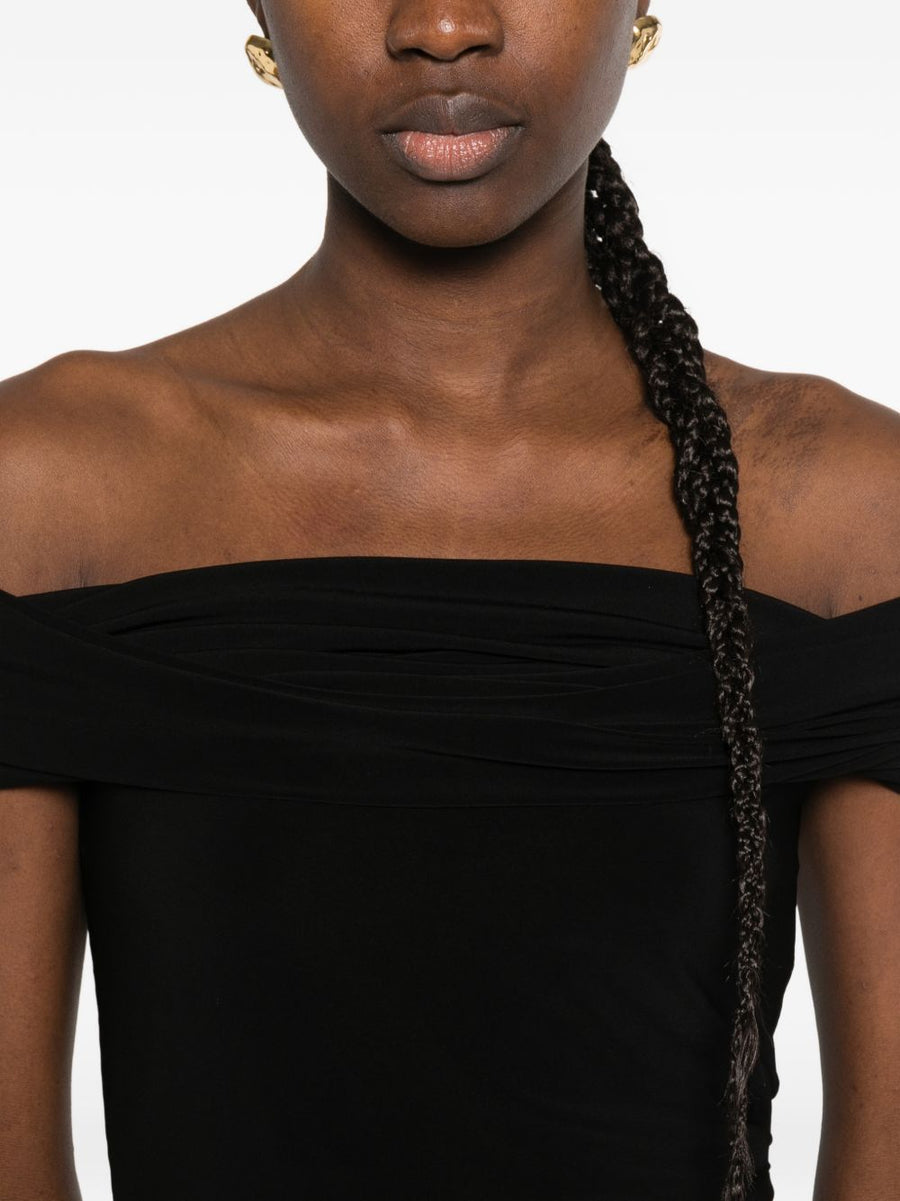 Norma Kamali Midi Dress Black Sleeveless Silhouette With Stretch For Women Timeless Capsule Essential