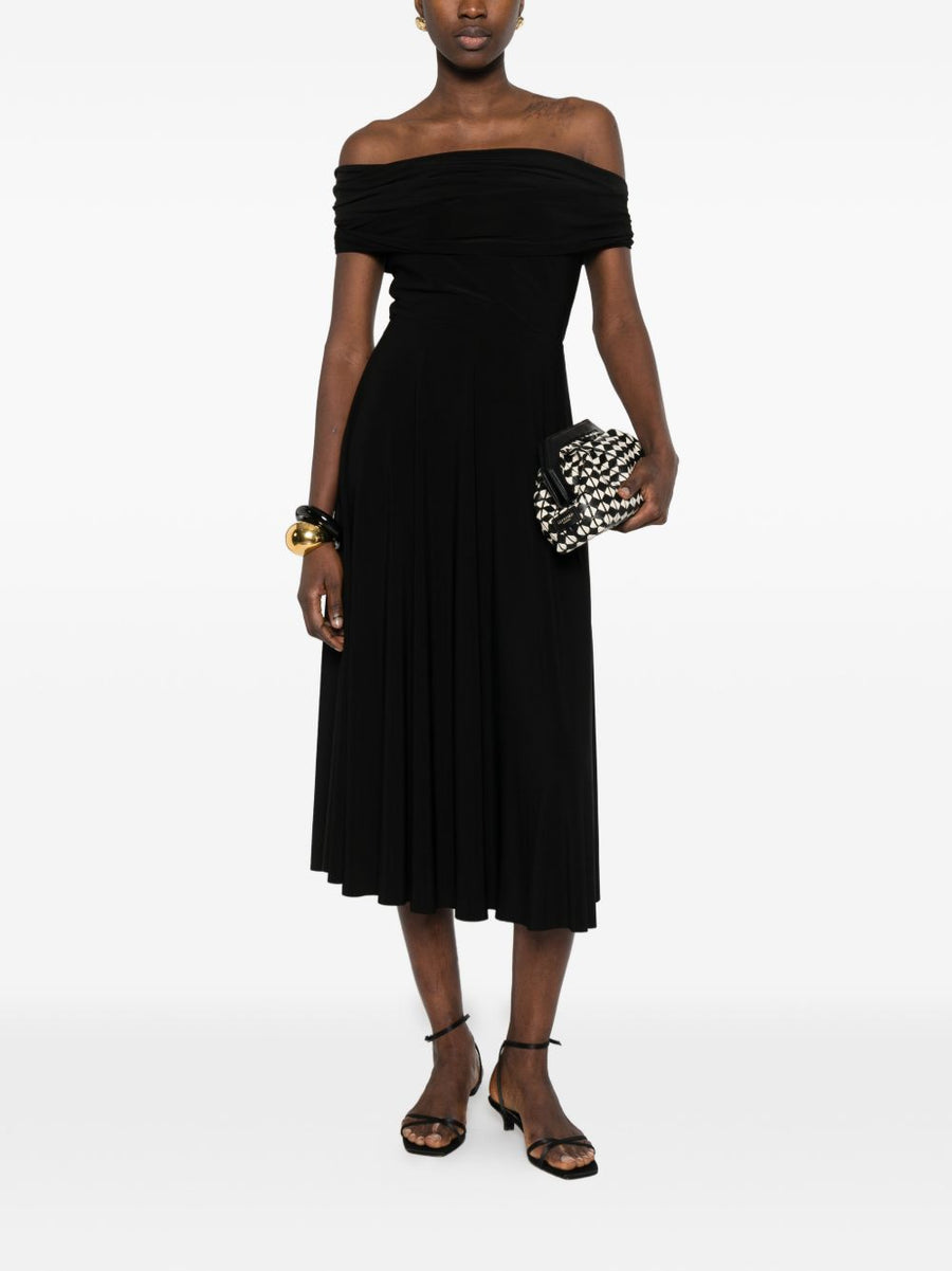 Norma Kamali Midi Dress Black Sleeveless Silhouette With Stretch For Women Timeless Capsule Essential