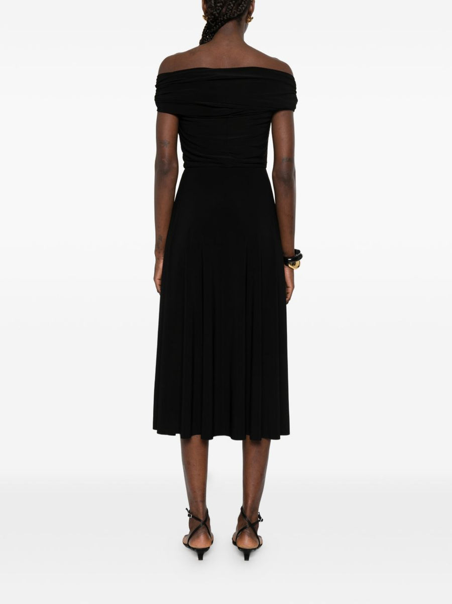 Norma Kamali Midi Dress Black Sleeveless Silhouette With Stretch For Women Timeless Capsule Essential