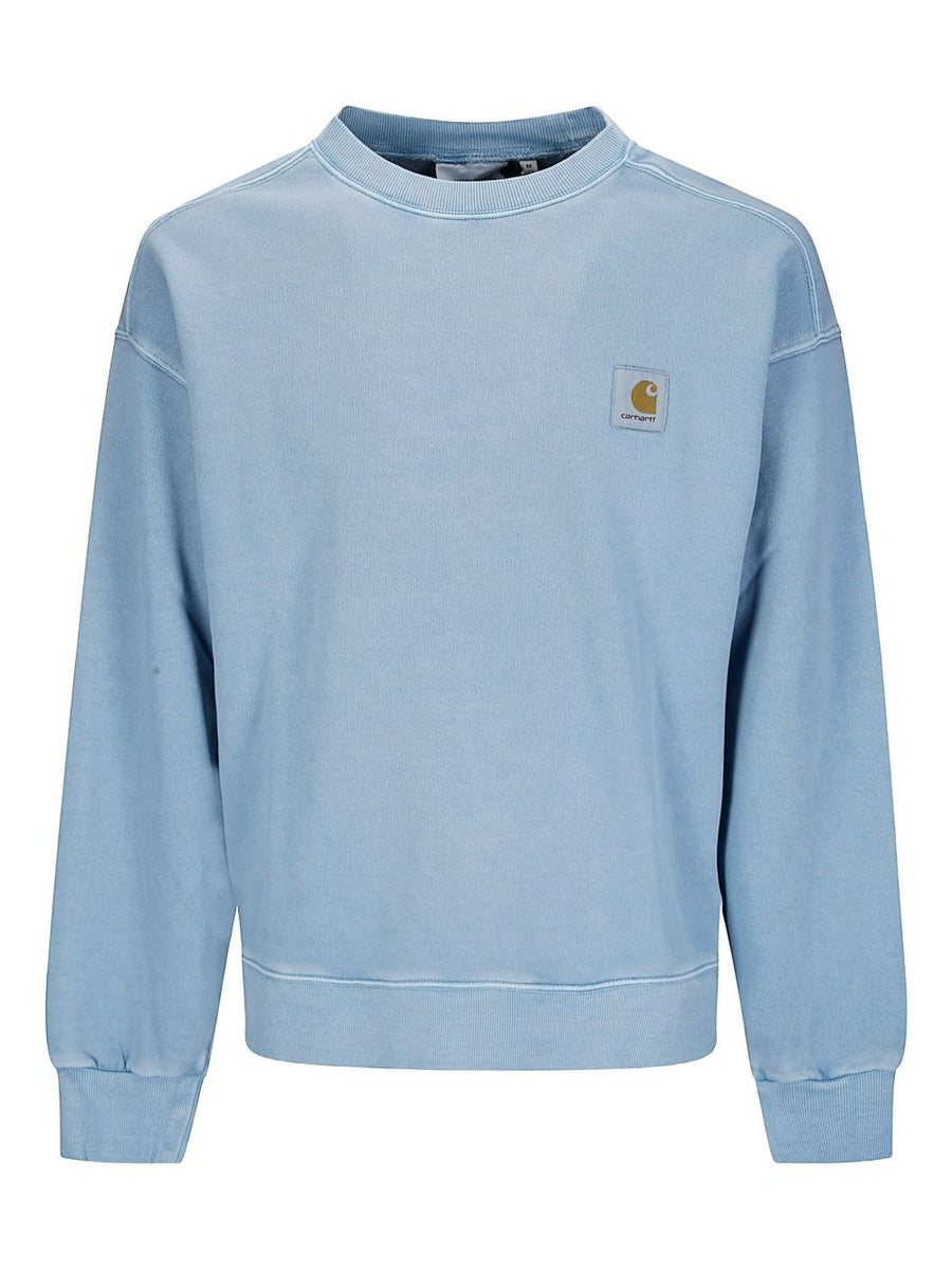 Carhartt WIP Main Cotton Logo Sweatshirt For Men Navy Durable Everyday Crew Neck Comfort