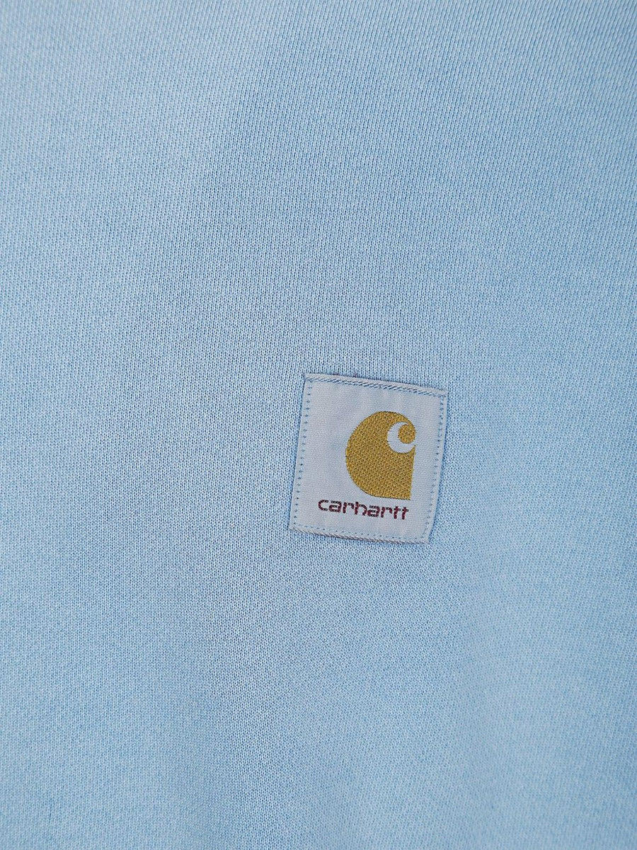 Carhartt WIP Main Cotton Logo Sweatshirt For Men Navy Durable Everyday Crew Neck Comfort
