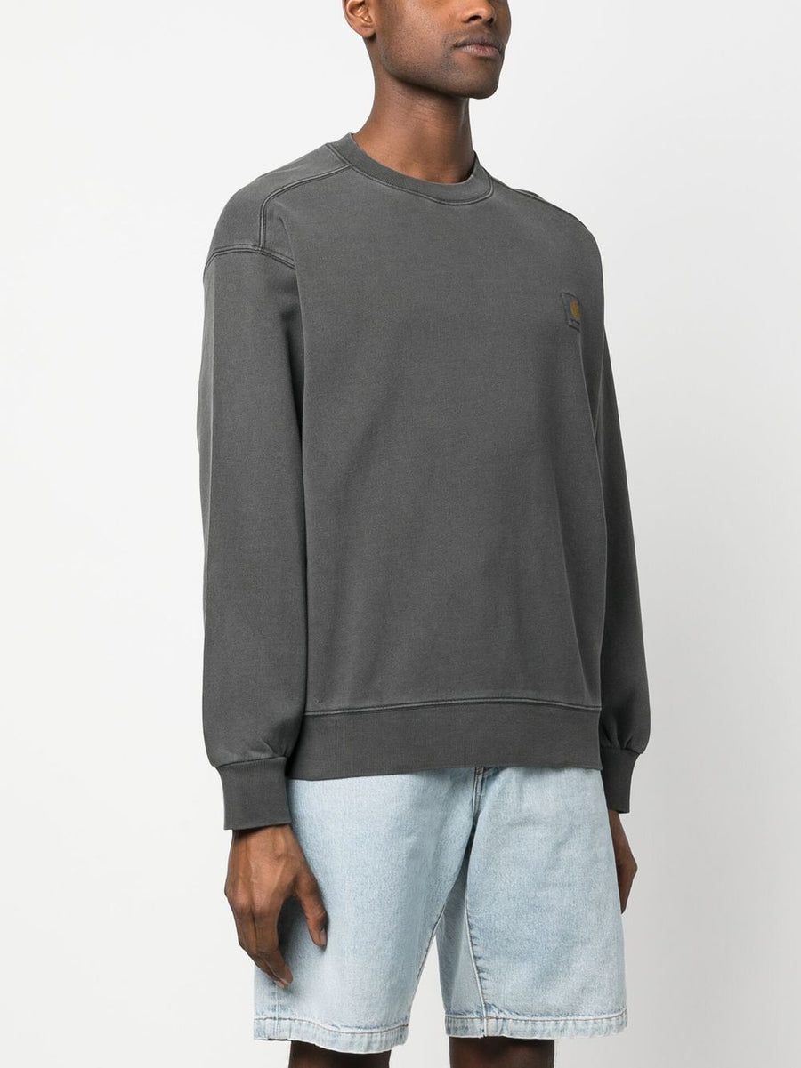 Carhartt WIP Logo Cotton Sweatshirt For Men Durable 100 Percent Cotton Topwear With Logo Patch
