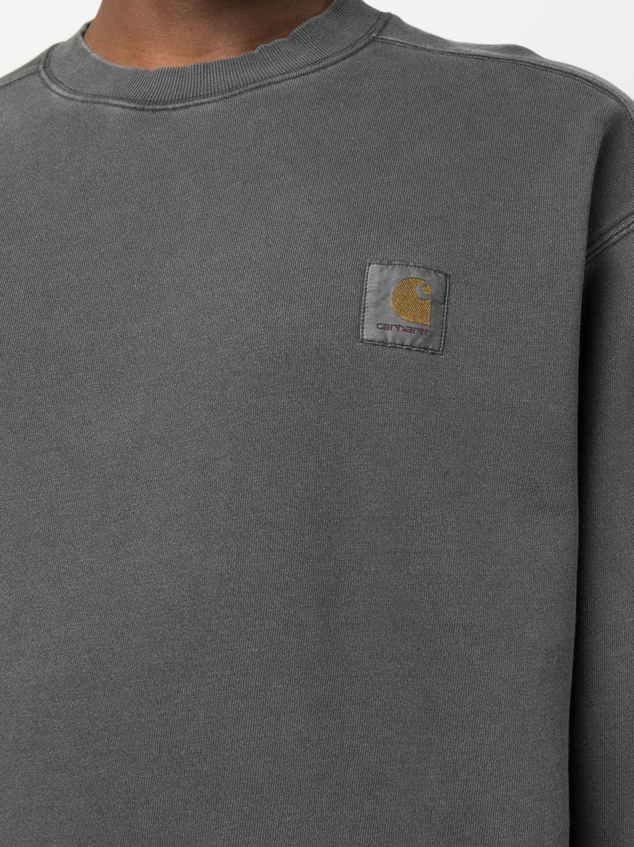 Carhartt WIP Logo Cotton Sweatshirt For Men Durable 100 Percent Cotton Topwear With Logo Patch