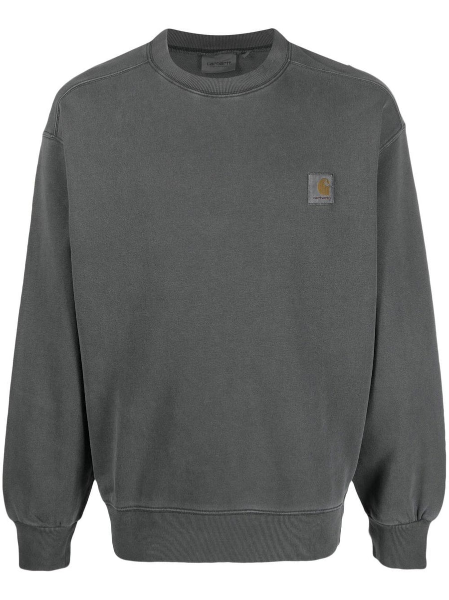 Carhartt WIP Logo Cotton Sweatshirt For Men Durable 100 Percent Cotton Topwear With Logo Patch
