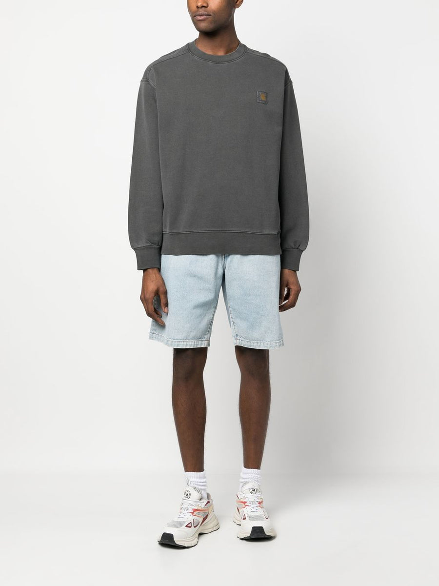 Carhartt WIP Logo Cotton Sweatshirt For Men Durable 100 Percent Cotton Topwear With Logo Patch