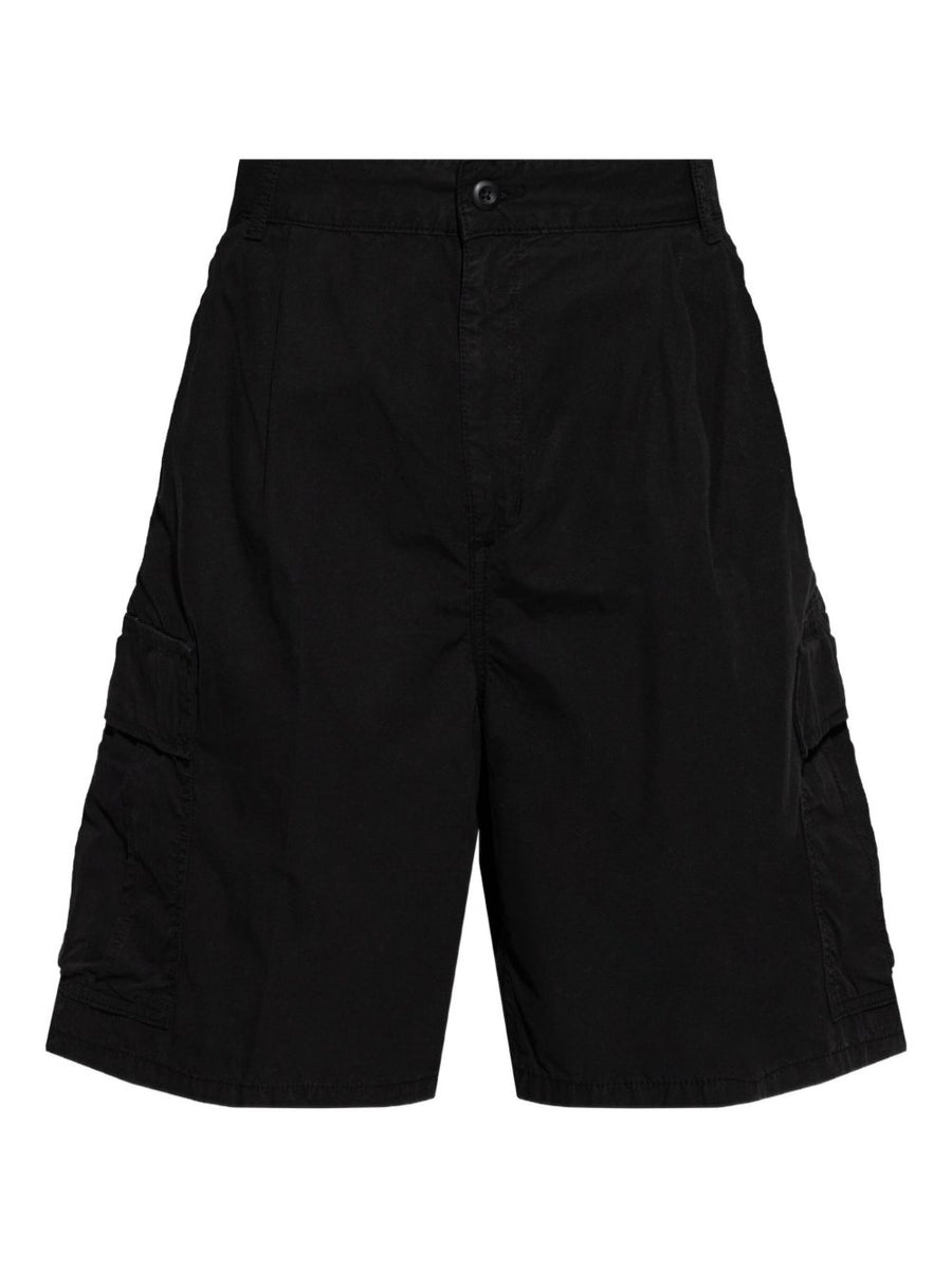Carhartt WIP Main Cotton Cargo Shorts Black For Men Durable Workwear With Cargo Pockets