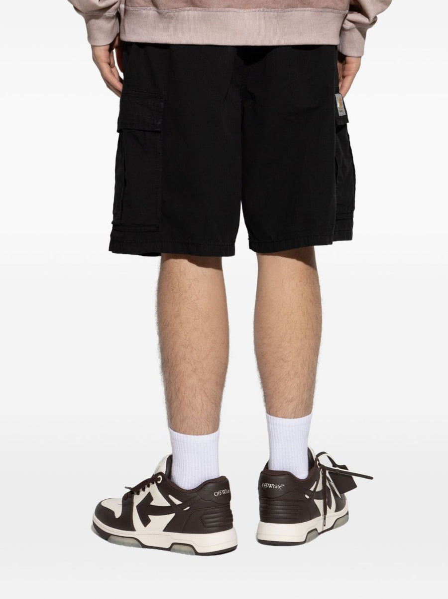 Carhartt WIP Main Cotton Cargo Shorts Black For Men Durable Workwear With Cargo Pockets