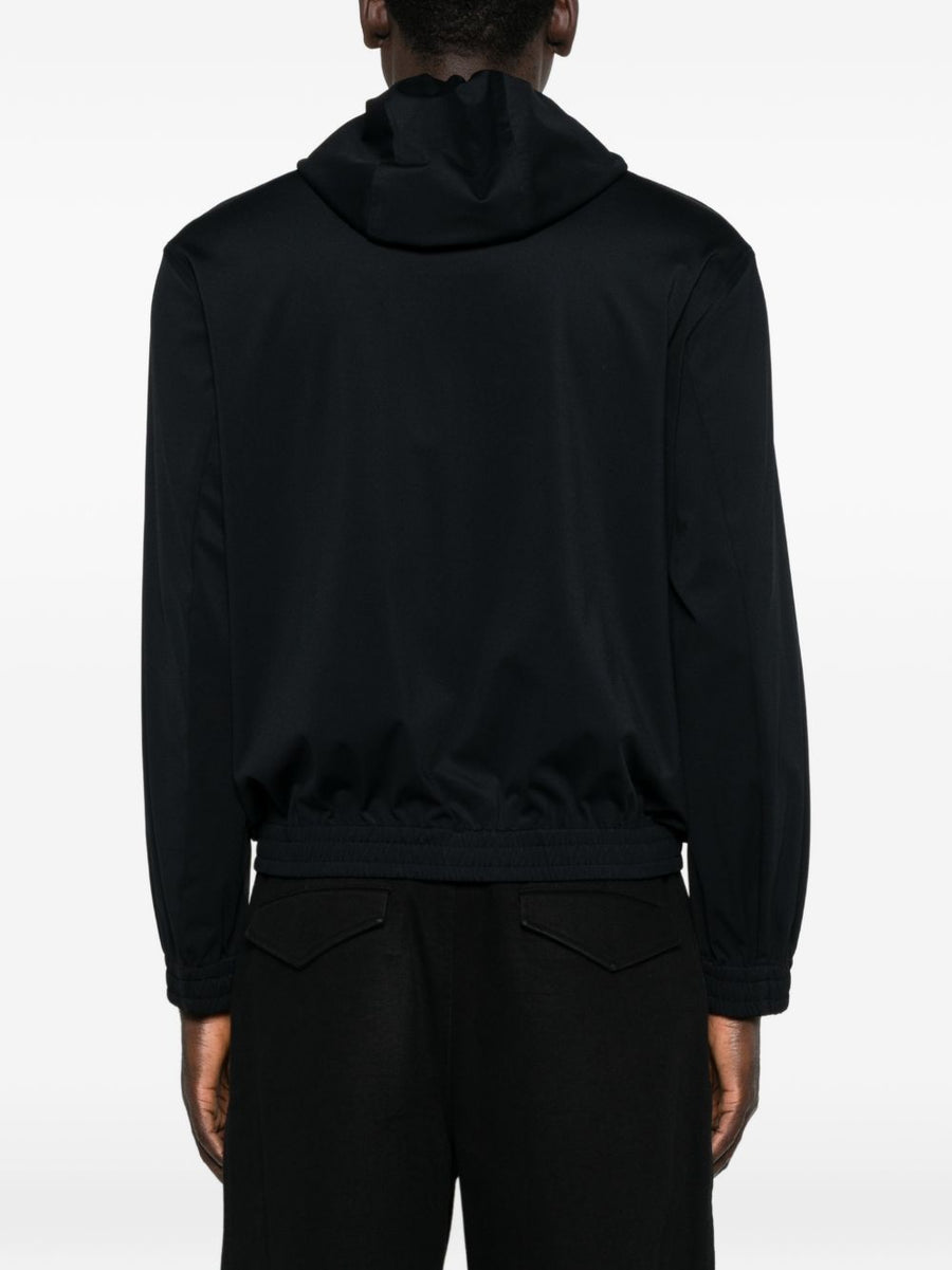 Emporio Armani Nylon Hooded Jacket For Men Navy Lightweight Versatile Zip Front With Pockets