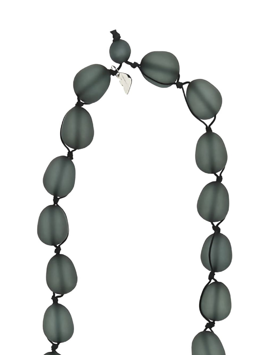 Emporio Armani Exclusive Navy Beaded Necklace Recycled Polyester For Women Luxury Sustainable Jewelry One Size