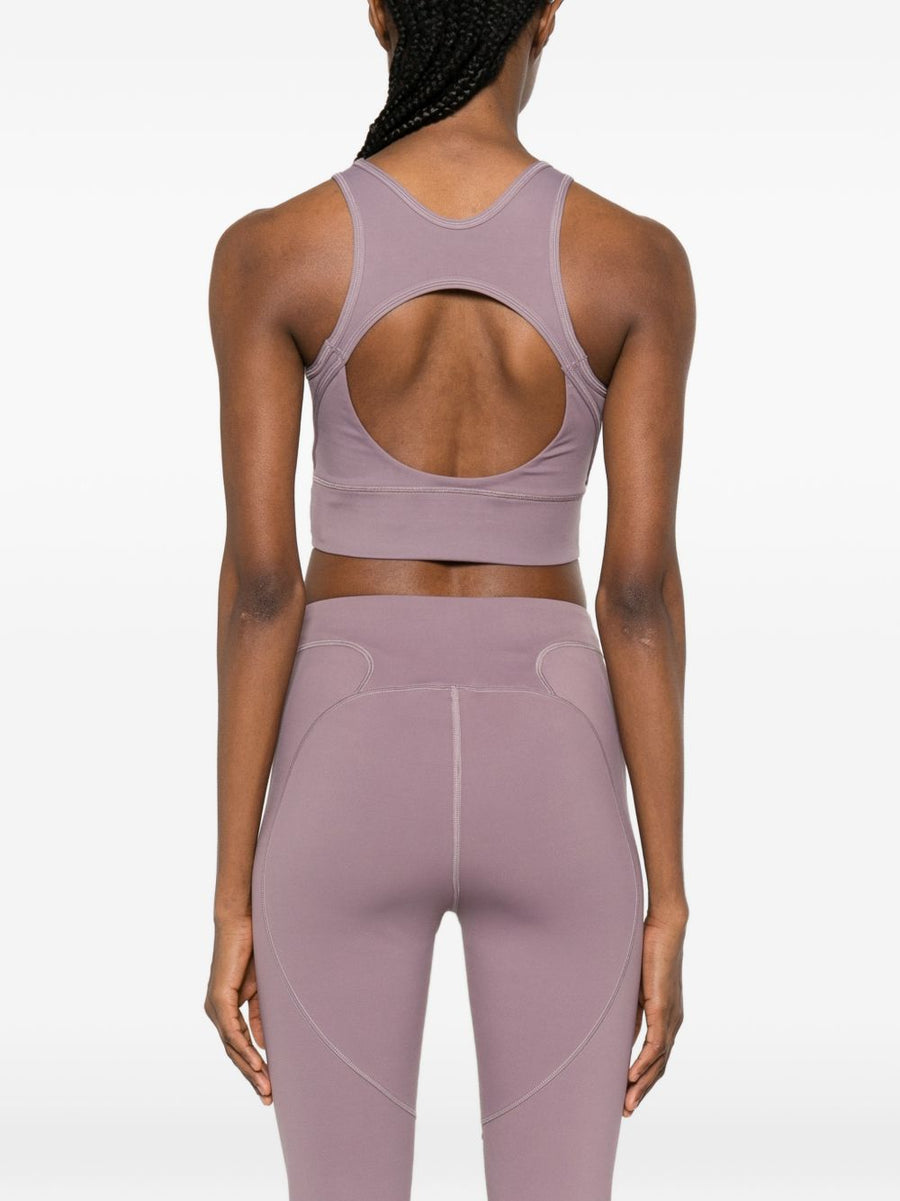 Adidas By Stella McCartney Bralette Top Lilac Mesh Panel Women Versatile Sport Luxe Comfort