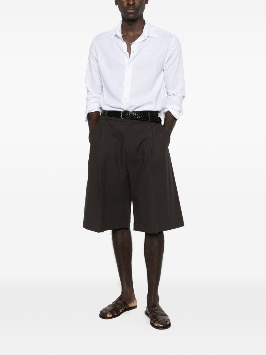 Emporio Armani Linen Blend Shirt for Men Breathable Linen Cotton Comfort Smart Casual Luxury