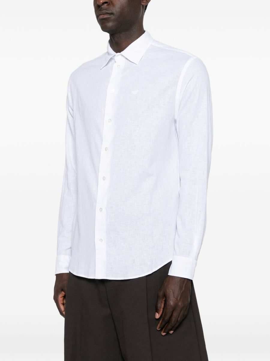 Emporio Armani Linen Blend Shirt for Men Breathable Linen Cotton Comfort Smart Casual Luxury