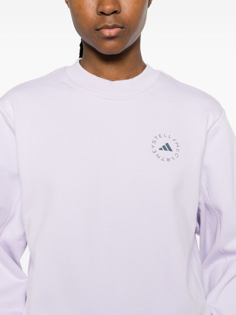 Adidas By Stella McCartney Lilac Sweatshirt For Women With Logo Detail And Sustainable Comfort